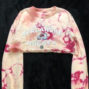 Colorado Avalanche long sleeve distressed crop top